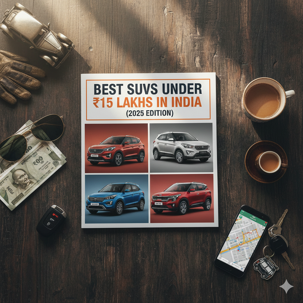 Best SUVs under ₹15 lakhs in India 2025 — Tata Nexon, Hyundai Venue, Mahindra XUV 3XO, Tata Sierra and Maruti Fronx